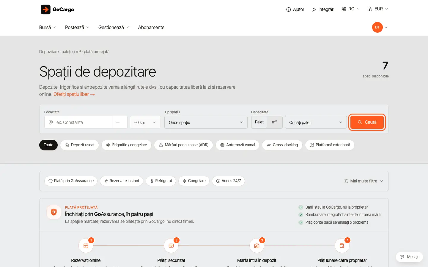 Caută și rezervă spațiu de depozitare: Căutați